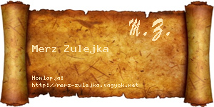 Merz Zulejka névjegykártya